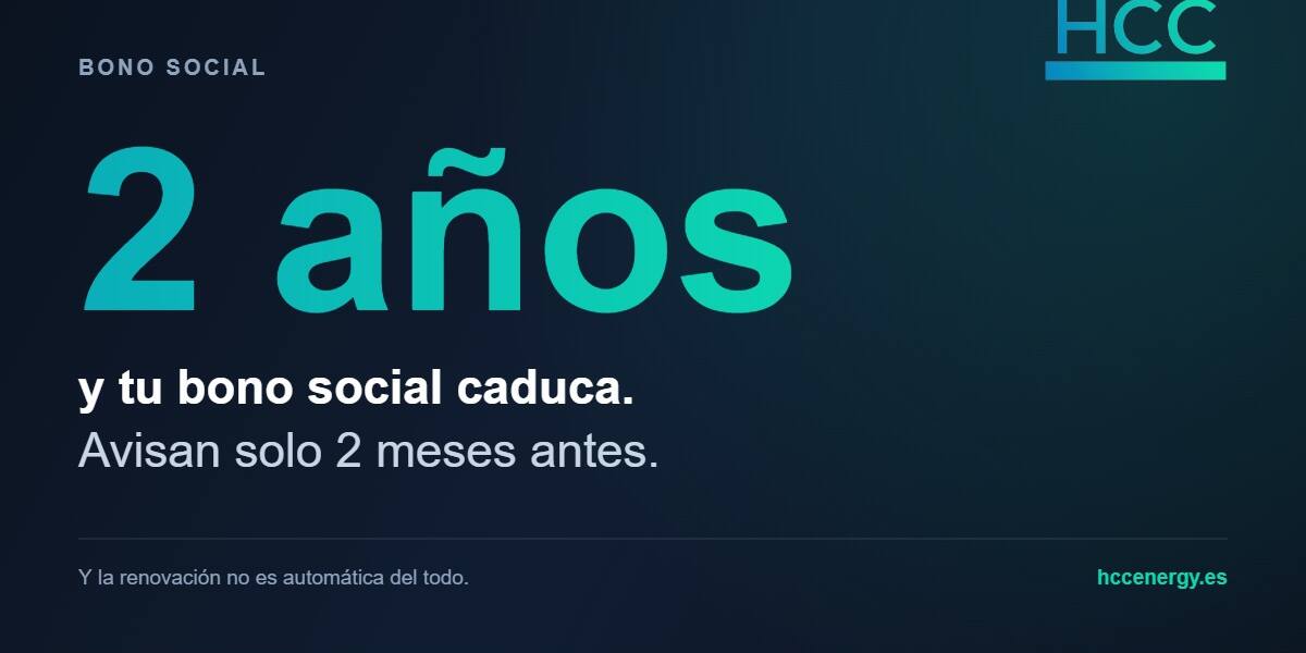 Bono social: caduca a los dos años Renovación del bono social eléctrico: caduca a los dos años y avisan dos meses antes
