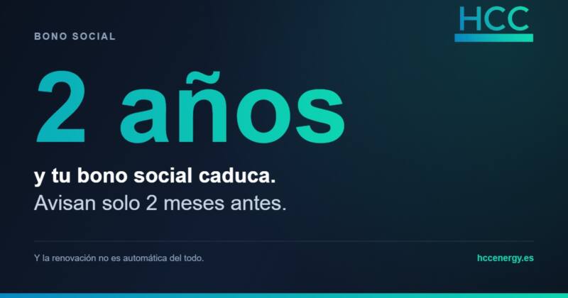 Renovación del bono social eléctrico: caduca a los dos años y avisan dos meses antes